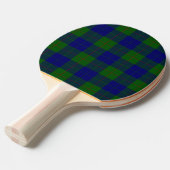 Barclay tartan blauwe groene vleid tafeltennisbatje (Voorkant Gekanteld)
