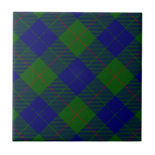 Barclay tartan blauwe groene vleid tegeltje