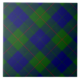 Barclay tartan blauwe groene vleid tegeltje