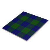 Barclay tartan blauwe groene vleid tegeltje (Zijkant)