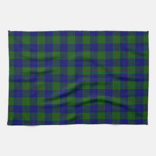 Barclay tartan blauwe groene vleid theedoek
