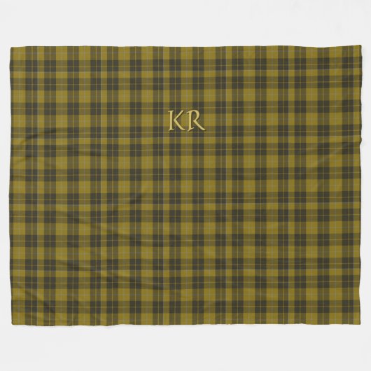 Barclay Tartan met uw initialen, Schotse speldenst Fleece Deken (Voorkant (Horizontaal))