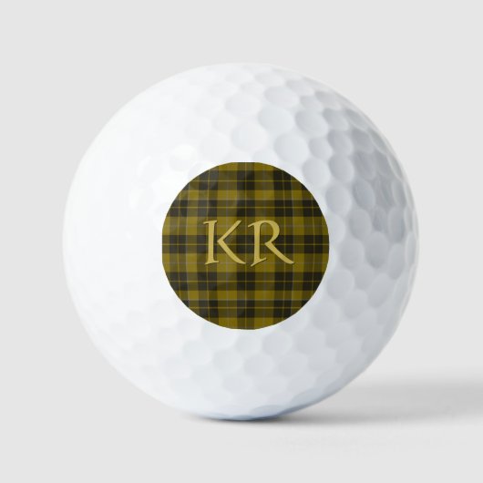 Barclay Tartan met uw initialen, Schotse speldenst Golfballen (Voorkant)