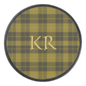 Barclay Tartan met uw initialen, Schotse speldenst Hockey Puck (Voorkant)