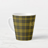 Barclay Tartan met uw initialen, Schotse speldenst Latte Mok (Linkerhoek)