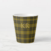 Barclay Tartan met uw initialen, Schotse speldenst Latte Mok (Voorkant)