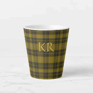 Barclay Tartan met uw initialen, Schotse speldenst Latte Mok