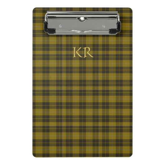 Barclay Tartan met uw initialen, Schotse speldenst Mini Klembord (Voorkant)