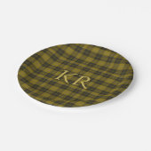 Barclay Tartan met uw initialen, Schotse speldenst Papieren Bordje (Gekanteld)