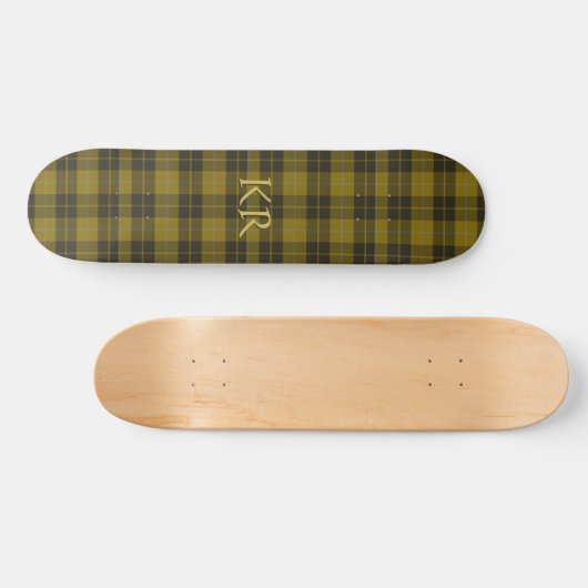 Barclay Tartan met uw initialen, Schotse speldenst Persoonlijk Skateboard (Horizontaal)