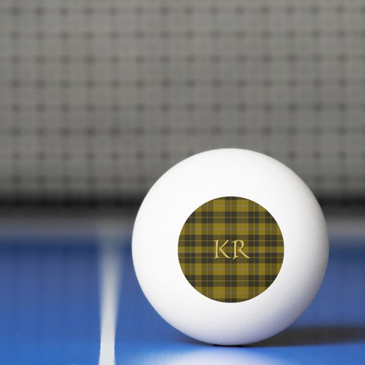 Barclay Tartan met uw initialen, Schotse speldenst Pingpongbal (Net)