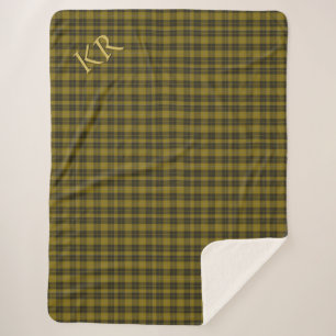 Barclay Tartan met uw initialen, Schotse speldenst Sherpa Deken