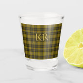Barclay Tartan met uw initialen, Schotse speldenst Shot Glas (Voorkant)