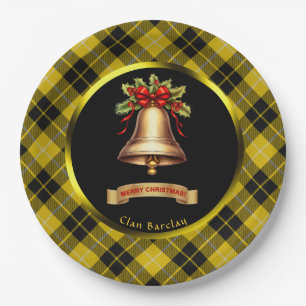 Barclay Tartan Persoonlijke Kerstmis Papieren Bordje