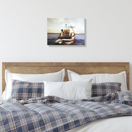 Barco de pesca/Pesqueiro/Fishing boat Canvas Afdruk (Insitu (Slaapkamer))