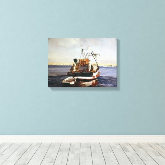 Barco de pesca/Pesqueiro/Fishing boat Canvas Afdruk (Insitu (Houten vloer))