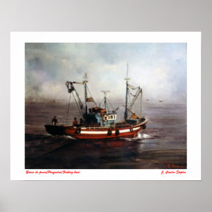 Barco de pesca/Pesqueiro/Vissende boot Poster