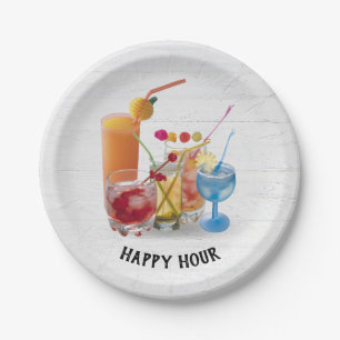 Barcocktails op hout papieren bordje