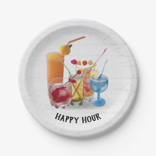Barcocktails op hout papieren bordje (Voorkant)