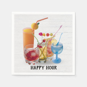 Barcocktails op hout servet