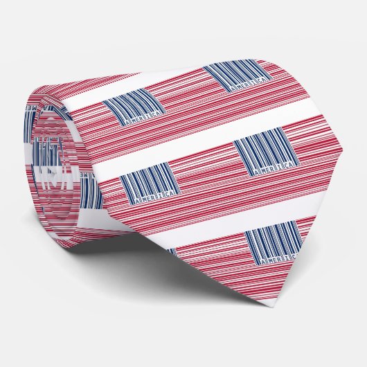 barcode american flag stropdas (Opgerold)