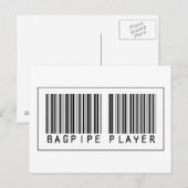Barcode Bagpipe Player Briefkaart (Voorkant / Achterkant)