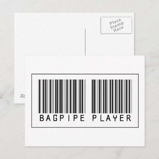 Barcode Bagpipe Player Briefkaart (Voorkant / Achterkant)