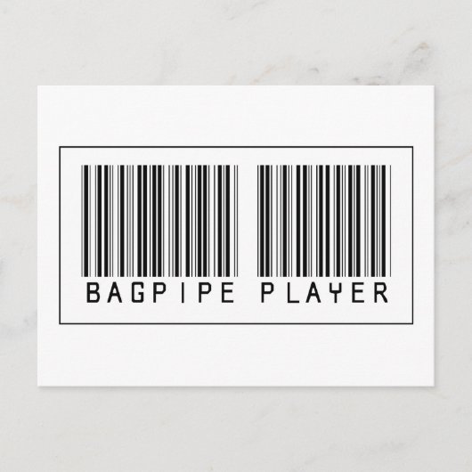 Barcode Bagpipe Player Briefkaart (Voorkant)