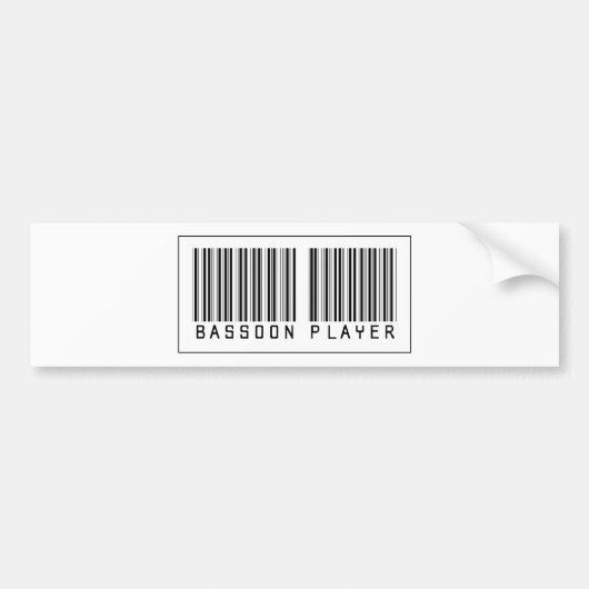 Barcode Bassoon Player Bumpersticker (Voorkant)