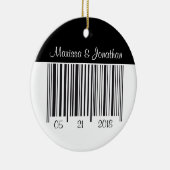 Barcode Bedankt voor je bruiloft. Keramisch Ornament (Rechts)