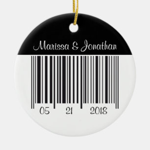 Barcode Bedankt voor je bruiloft. Keramisch Ornament