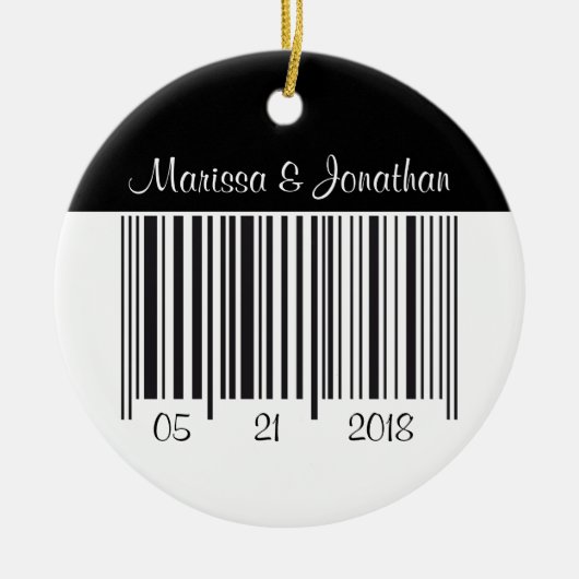 Barcode Bedankt voor je bruiloft. Keramisch Ornament (Voorkant)