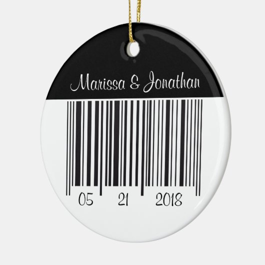 Barcode Bedankt voor je bruiloft. Keramisch Ornament (Links)