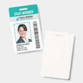 Barcode Bedrijfslogo Foto Personeelsidentificatieb Badge (Voor- en achterkant)