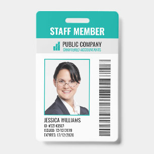 Barcode Bedrijfslogo Foto Personeelsidentificatieb Badge