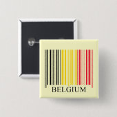 Barcode België vlag Vierkante Button 5,1 Cm (Voorkant /achterkant)