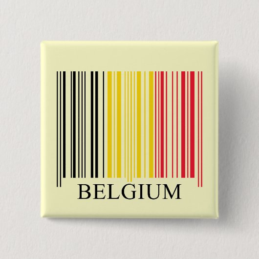 Barcode België vlag Vierkante Button 5,1 Cm (Voorkant)