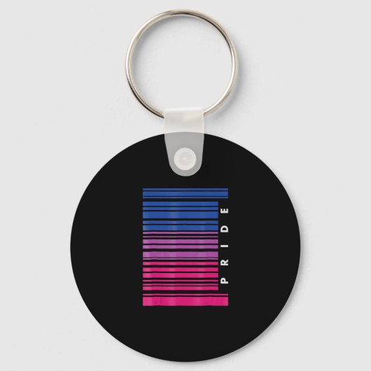 Barcode Bisexual Pride LGBT Lesbian Gay Flag Gift Sleutelhanger (Voorkant)