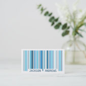 Barcode - blauw visitekaartje (Staand voorkant)