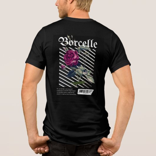Barcode Bloom - Modern Roos Tri-Blend Shirt (Achterkant)