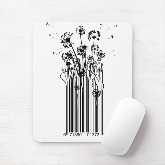 Barcode Dandelion Silhouette-muismat Muismat (Met muis)