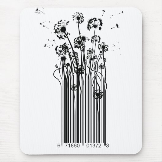 Barcode Dandelion Silhouette-muismat Muismat (Voorkant)