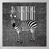 Barcode die in een ontwerp van de zebra loopt poster (Voorkant)