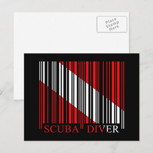Barcode Dive Flag Briefkaart (Voorkant / Achterkant)