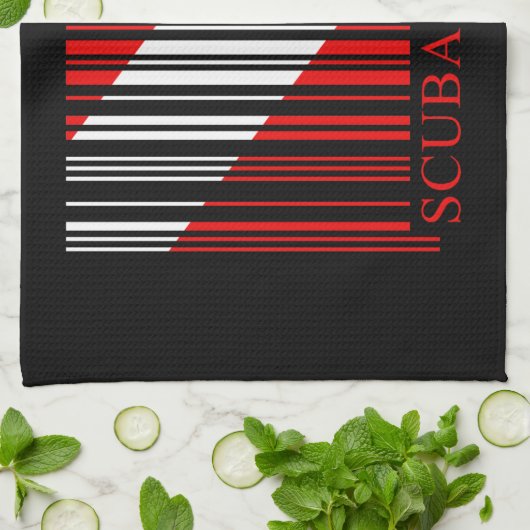 Barcode Dive Flag Theedoek (Gevouwen)