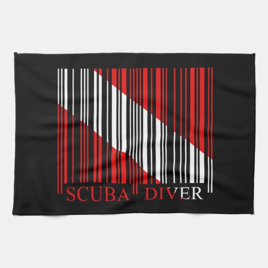 Barcode Dive Flag Theedoek (Horizontaal)