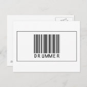 Barcode Drummer Briefkaart (Voorkant / Achterkant)