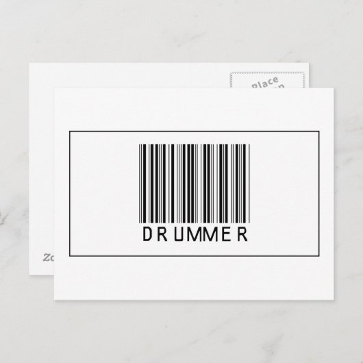 Barcode Drummer Briefkaart (Voorkant / Achterkant)