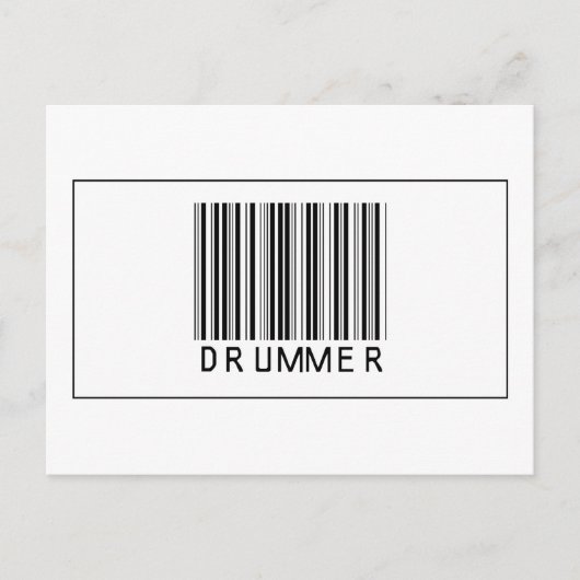 Barcode Drummer Briefkaart (Voorkant)