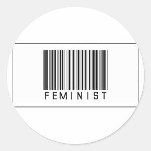 Barcode Feminist Ronde Sticker